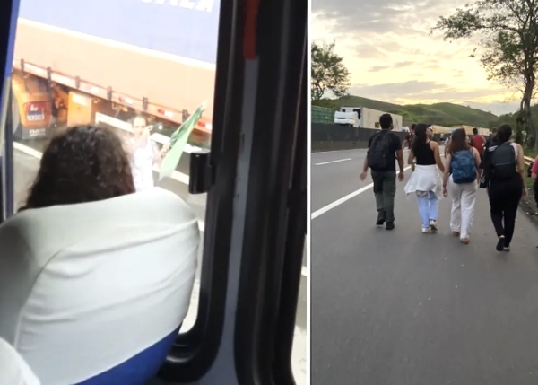 Caminhoneiros bolsonaristas bloqueiam ônibus e hostilizam alunos e professores da UFRJ