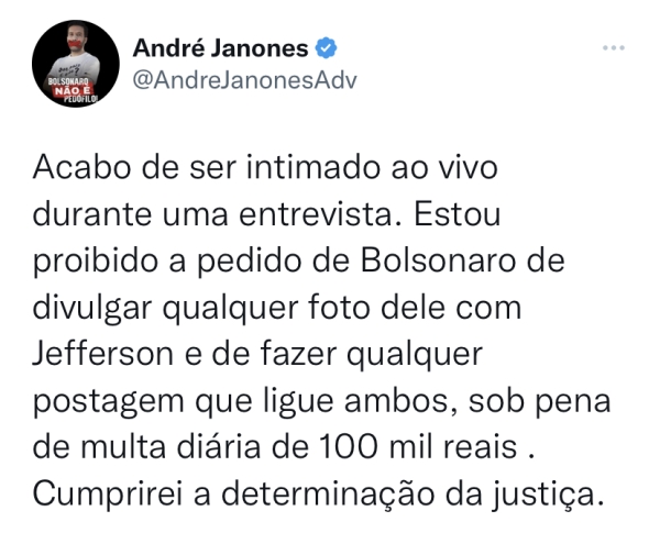 Moraes determina que Janones exclua posts que relacionam Roberto Jefferson a Bolsonaro